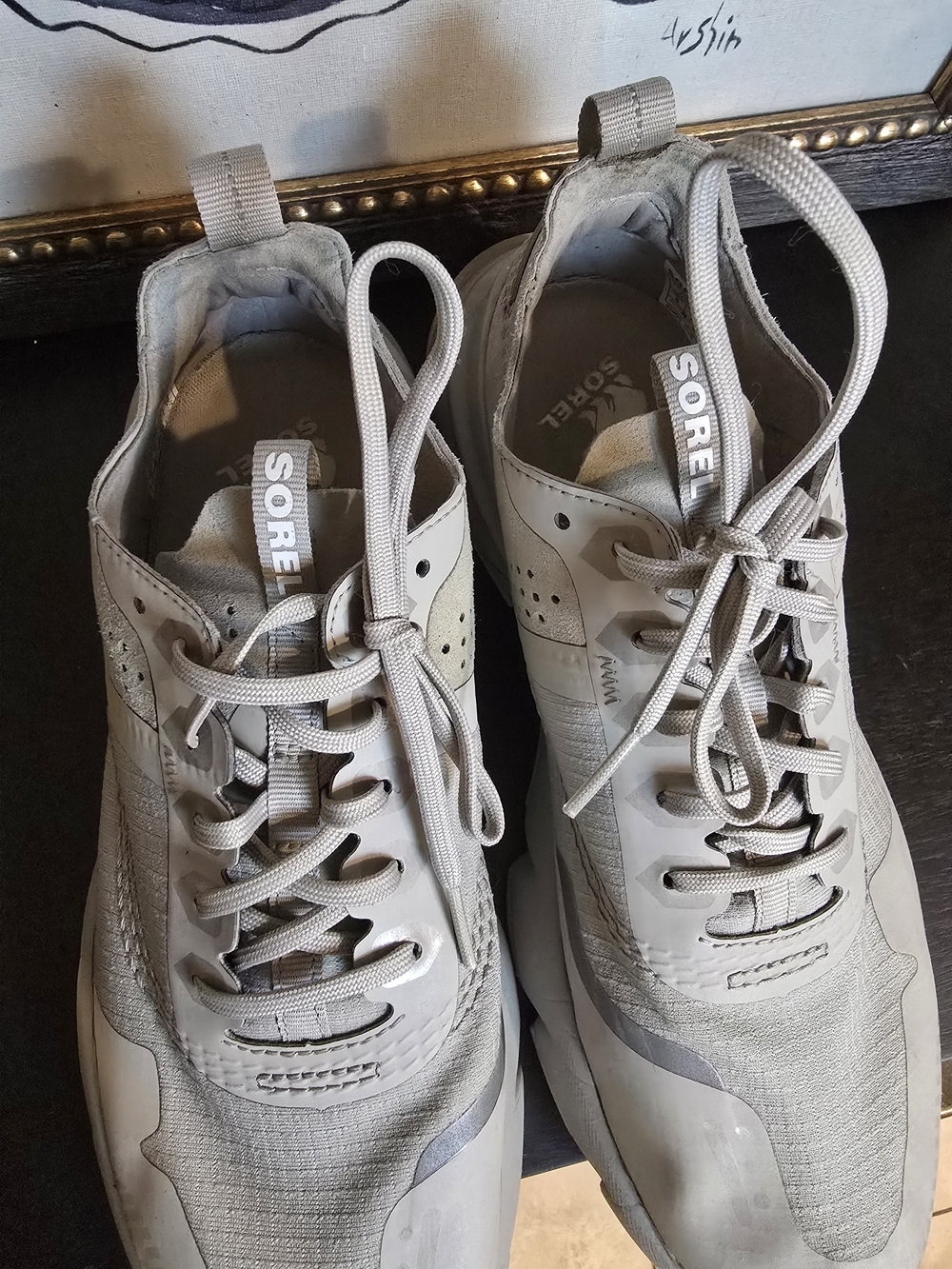Sorel Kinetic Rush Ripstop Fabric Sneakers in Dove Grey Women's 9 - Picture 5 of 11